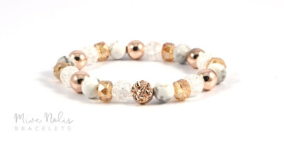 howlit-hegyikristály-hematit ásvány karkötő