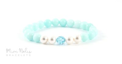 mentakék jade ásvány karkötő