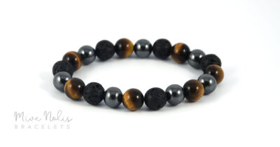 hematit-lávakő-tigrisszem ásványkarkötő