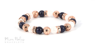 jade-lávakő-hegyikristály ásványkarkötő