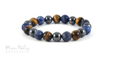 tigrisszem-szodalit-hematit ásványkarkötő