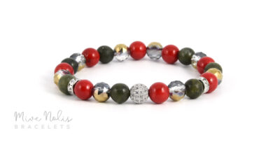 jade-cirkónia nemesacél ásvány karkötő