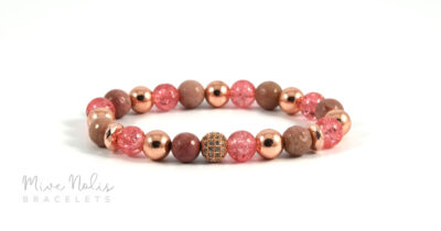 rodokrozit-hematit-cirkónia ásványkarkötő